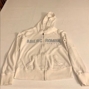 Abercrombie & Fitch White Zip Up Hoodies S